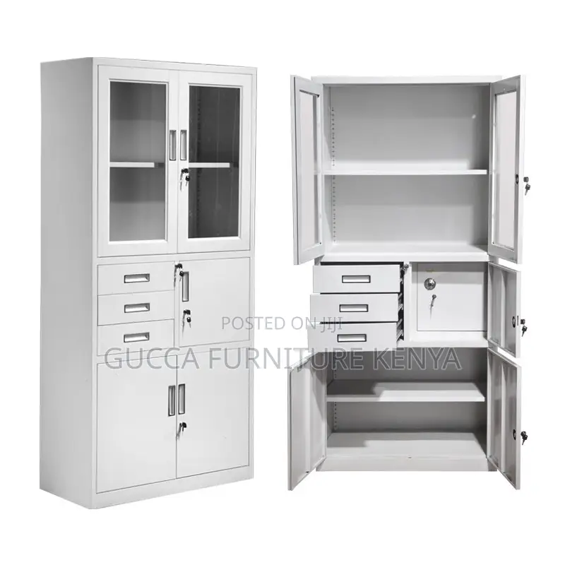 2-door Glass Front File Cabinet With Safe