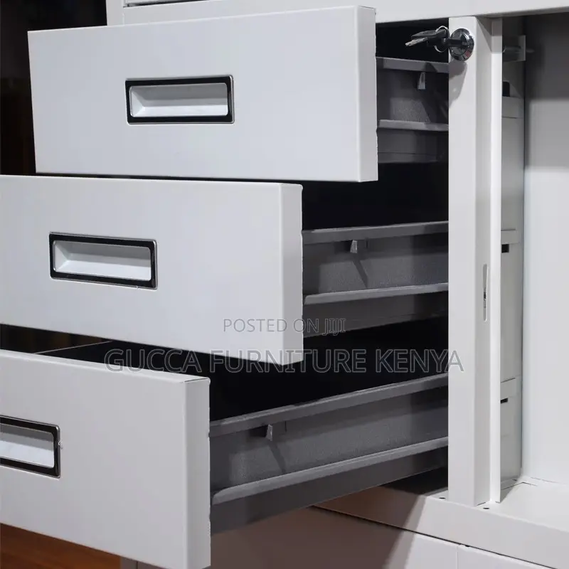 2-door Glass Front File Cabinet With Safe