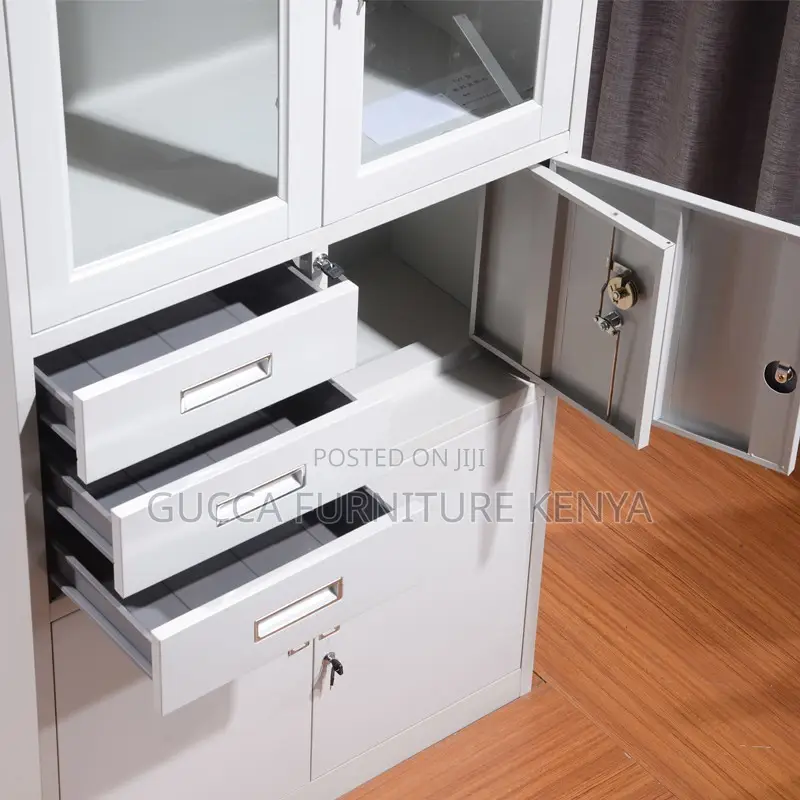 2-door Glass Front File Cabinet With Safe