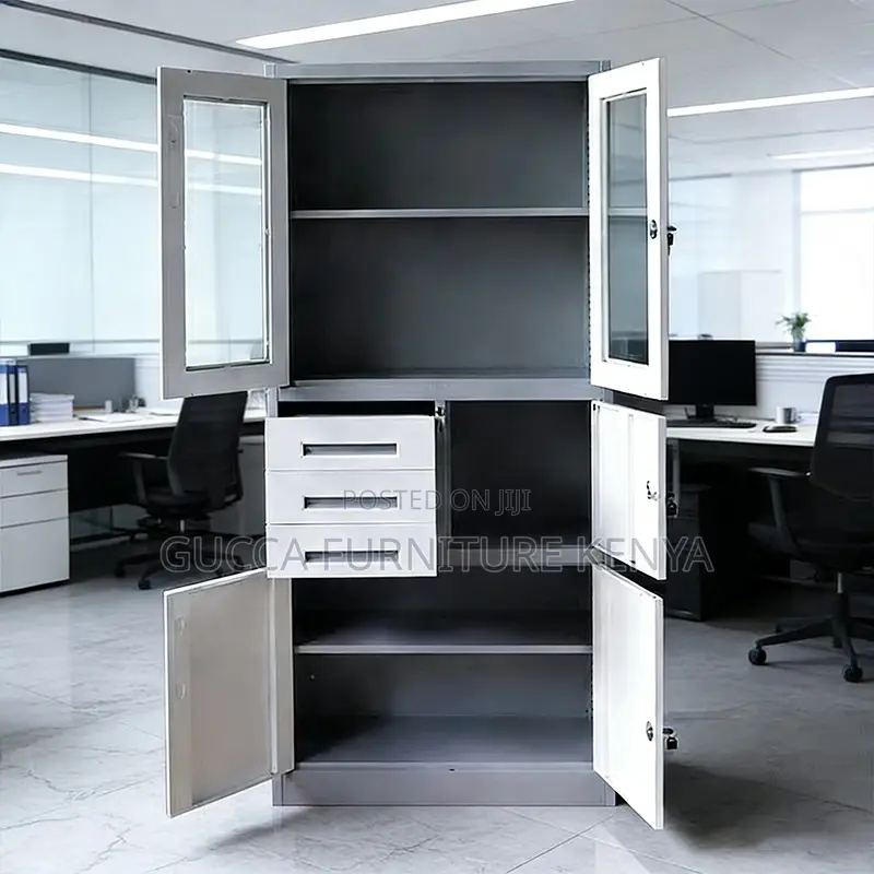 2-door Glass Front File Cabinet With Safe