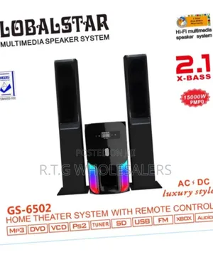 Gs‐6502 2.1 Channel Home Theater – Tall Boy Woofer + Remote