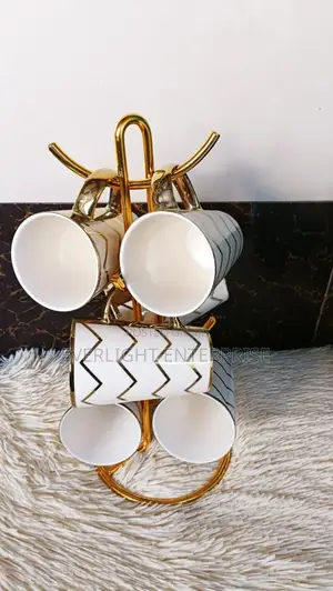 Gold Zig Zag Tree Cups/,Mugs
