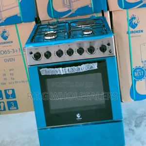 Euroken 3+1 Gas Cooker 60*65 With Double Heater Oven Auto Ignition