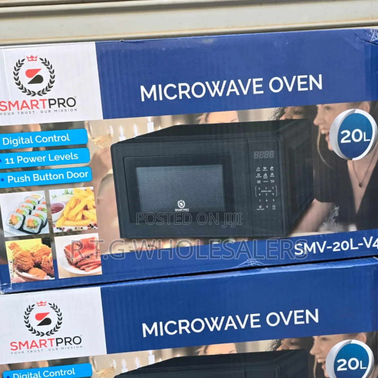 20 L Smartpro Black Digital Microwave – Compact Kitchen Oven