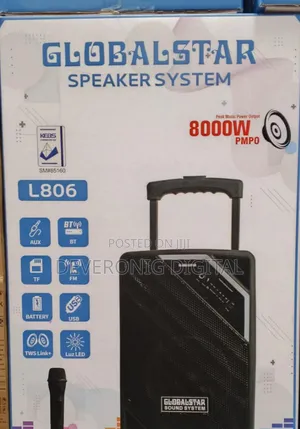 Globalstar Portable Club 8 Inches Trolley Portable Speaker