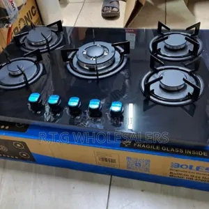 Bolesi 5-Burner Gas Hob – Tempered Glass Inbuilt Cooker