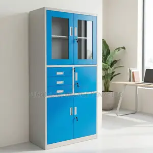 Office Cabinet; Blue Executive Storage Office Cabinet With Safe