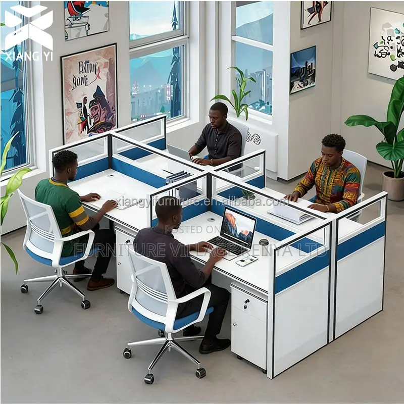 Officeworkstation; 4-way Modern Office Workstation