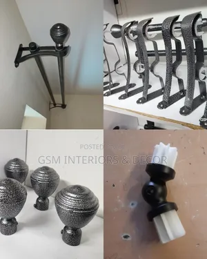 Jua Kali Powder Coated Curtain Rods Ash Grey