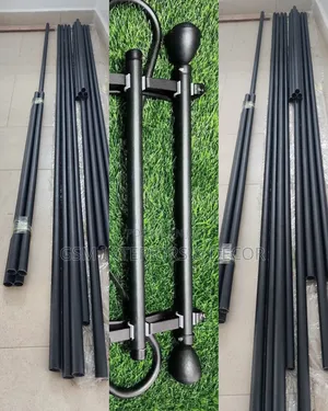 Matte Black Jua Kali Curtain Rods Non-Rusty