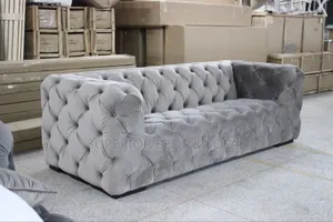 Grey Chesterfield Three Seater Sofa