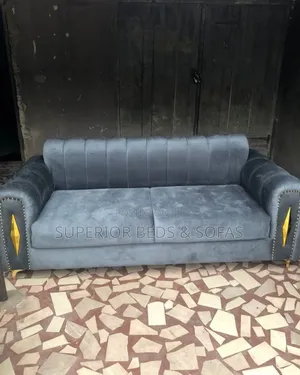Grey Studded Sofa 3 Seater