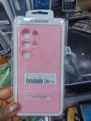 Samsung Galaxy S24 Ultra Silicone Case in Pink Silky, Softh Finish.