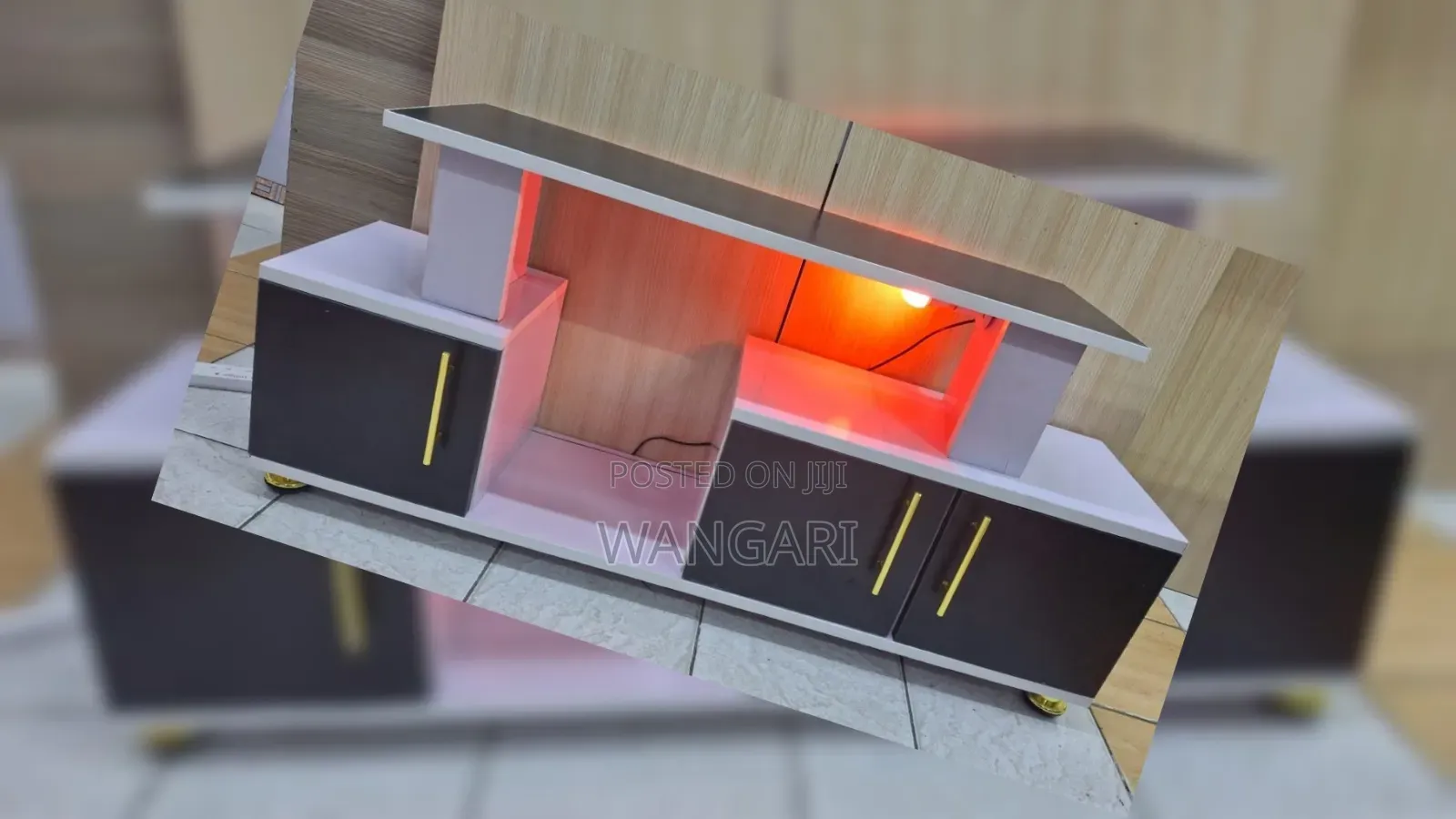 Tv Stand With Orange Lights