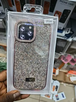 Rhinestone-Covered Phone Case for the iPhone 13 Pro Max.