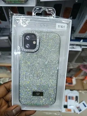 Sparkly, Crystal-Covered Protective Case for an iPhone 11.