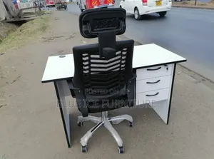 Office Computer Desk With Computer Headrest Chair