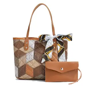 Multicolored Diamond Grid Printed Handbag-Rem