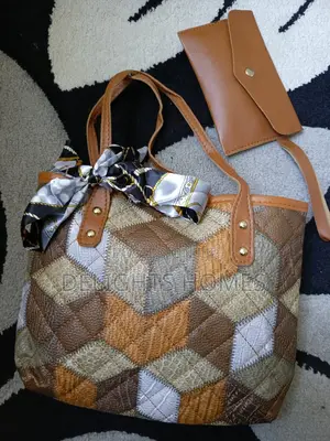 Multicolored Diamond Grid Printed Handbag-Rem