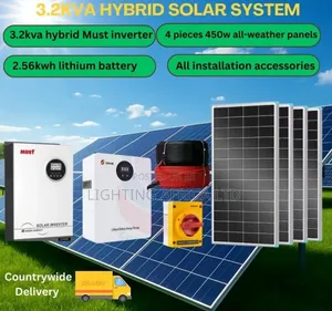 3kva - 2.56kwh Lithium -(4)450w Solar -(Free Transport Installation)