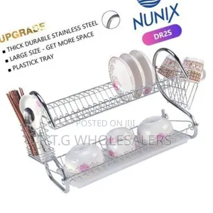 Nunix 2-Tier Stainless Steel Dish Utensil Rack