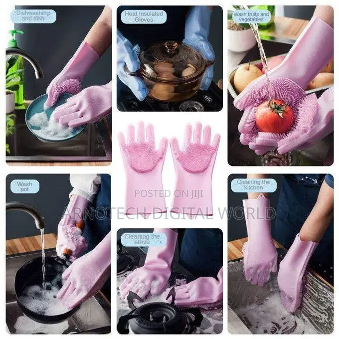 Multi-Purpose Reusable Silicone Washing Gloves