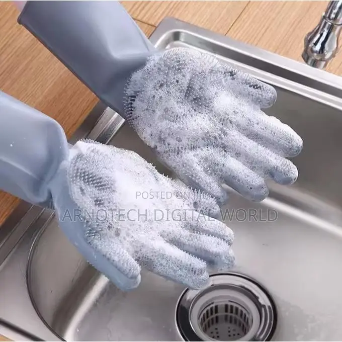 Multi-Purpose Reusable Silicone Washing Gloves