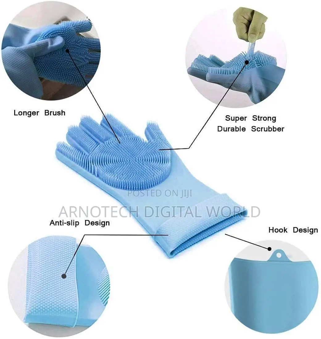 Multi-Purpose Reusable Silicone Washing Gloves