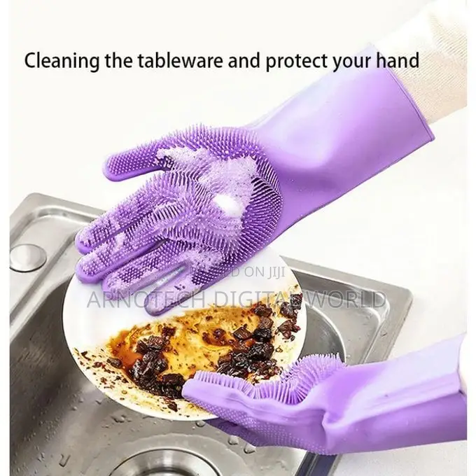 Multi-Purpose Reusable Silicone Washing Gloves