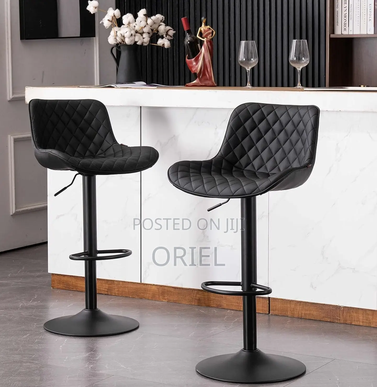 Home Chairs; Space-Saving Adjustable Counter Stool