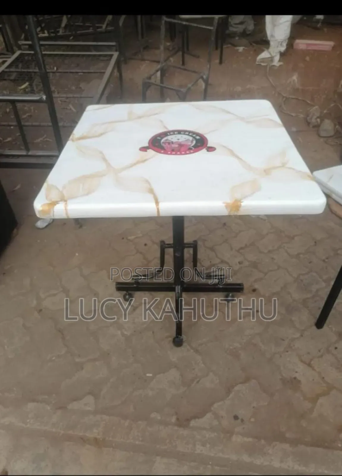 Square Marble Top With Log