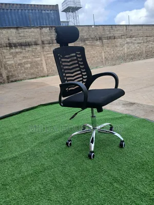 Secretarial Mesh Office Chair With Headrest