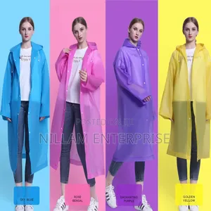 *Men And Women Reusable Waterproof Jacket, Button Hooded Raincoats