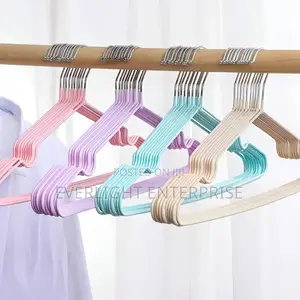 Restocked10pc Pack of Coloured Non Slip 40cm Stainless Steel Hangers