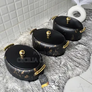 *Oval High Quality Luxurious Marble Insulated Casserole Hotpots.*