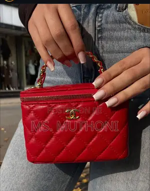 Chanel Small Bordeaux Vanity Case Handbag
