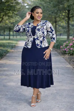 Elegant 2 Piece Set Beautiful Knee-Length Flare Dress + Jacket