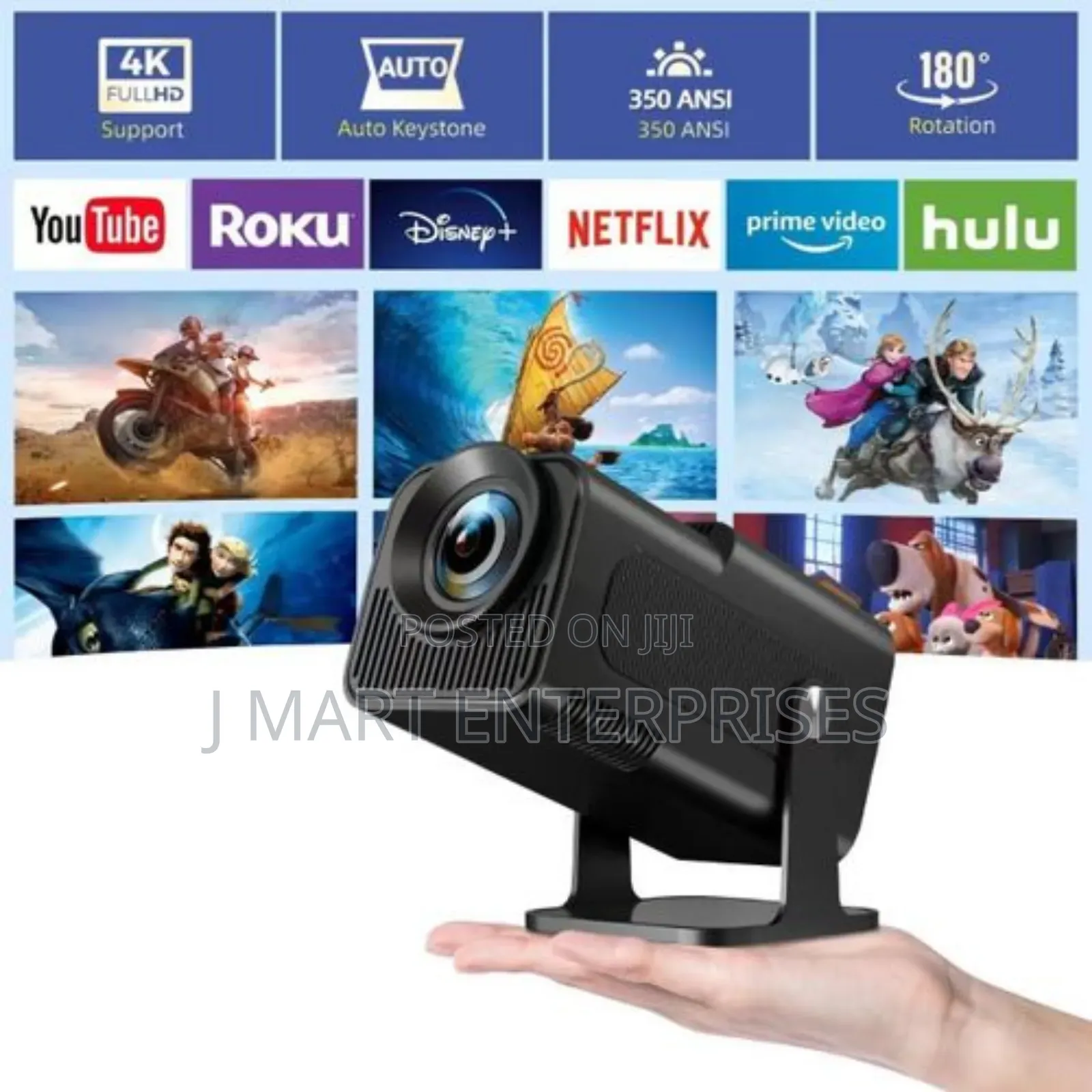 Mini Projector With Wifi and Bluetooth, Portable Projector