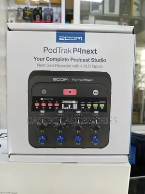 The Zoom Podtrak P4next Portable Multitrack Podcast Recorder.