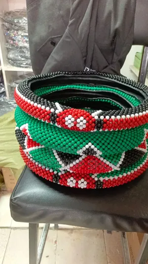 38cm Kenyan Flag Beaded Steering Wheel Cover