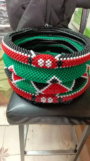 Kenyan Flag Colors Universal Steering Wheel Cover for Saloon Cars