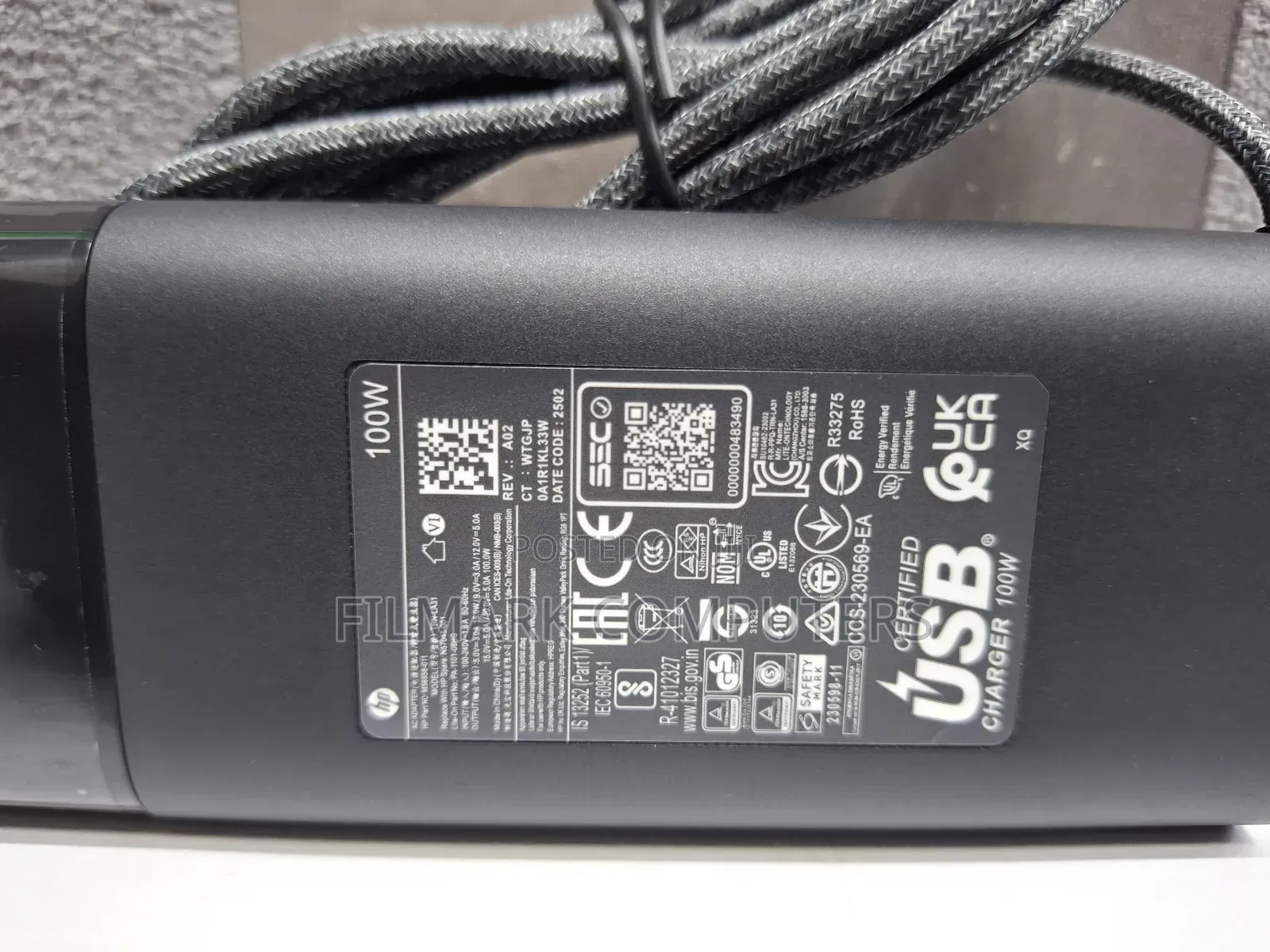 Hp Original 100w Usb-c Charger For Laptop Fast Charging Compact Design