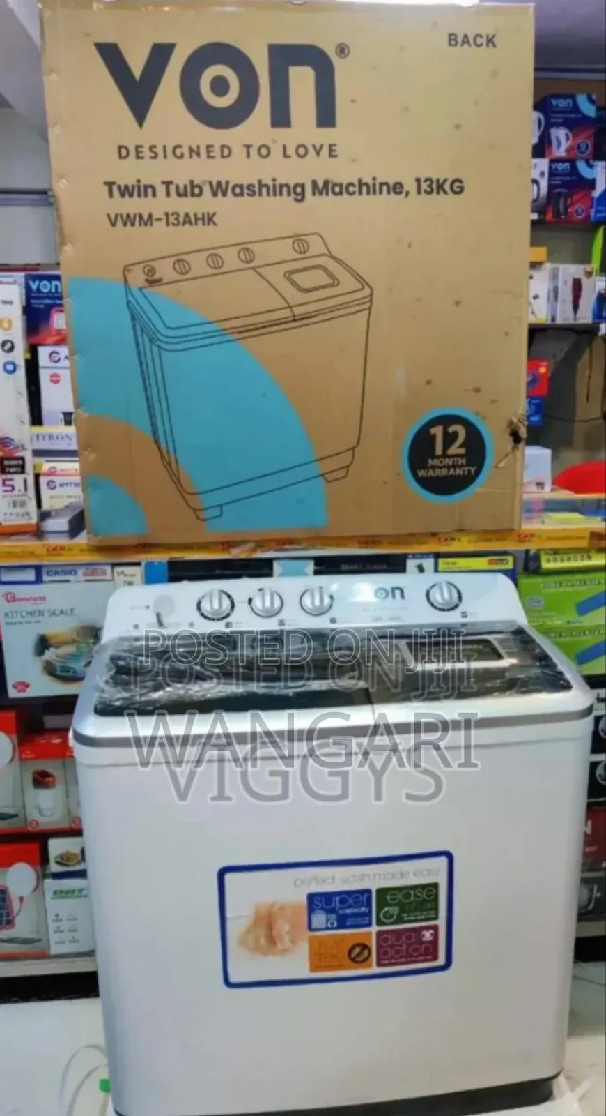 Pay on Delivery Von 13kgs Washing Machine