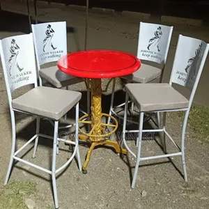 High Bar Chairs, Powder Coated Antique White Colour Frame 