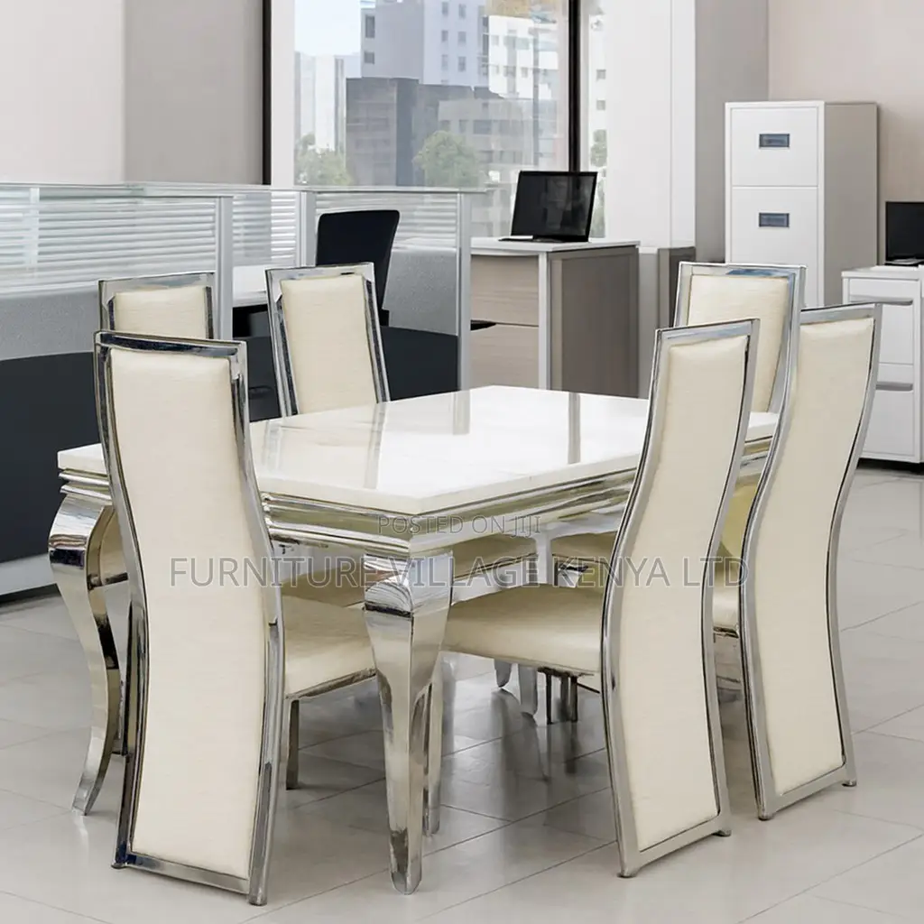 Dining Table; 6-seater Marble Top Dining Table