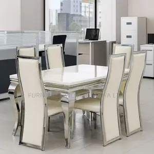 Dining Table; 6-seater Marble Top Dining Table