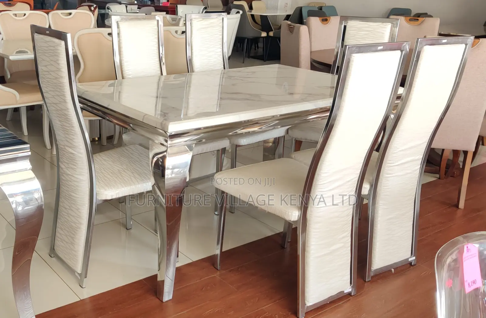 Dining Table; 6-seater Marble Top Dining Table