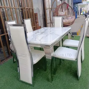 Dining Table; 6-seater Marble Top Dining Table