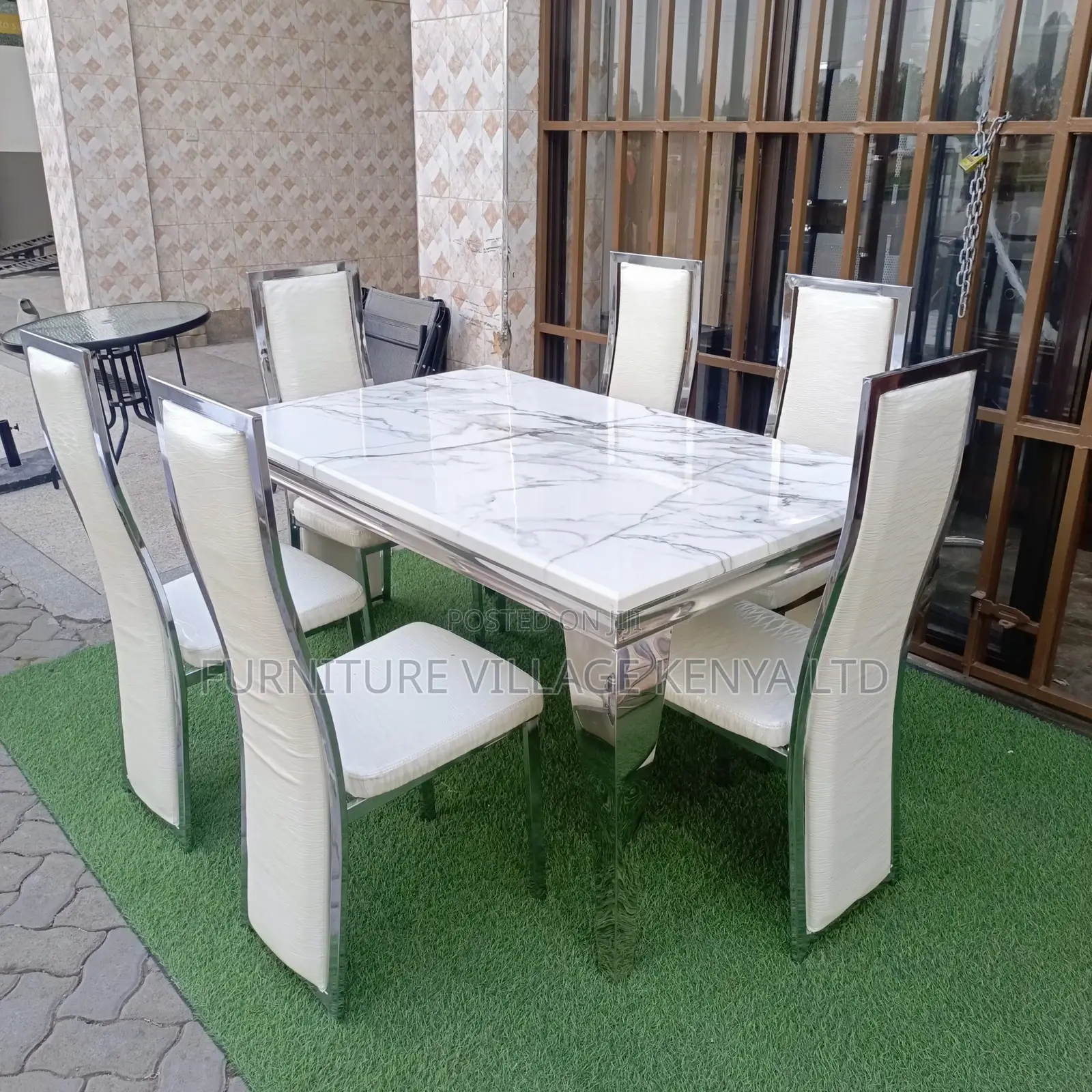 Dining Table; 6-seater Marble Top Dining Table