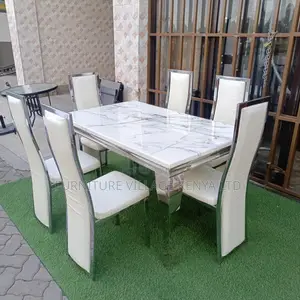 Dining Table; 6-seater Marble Top Dining Table